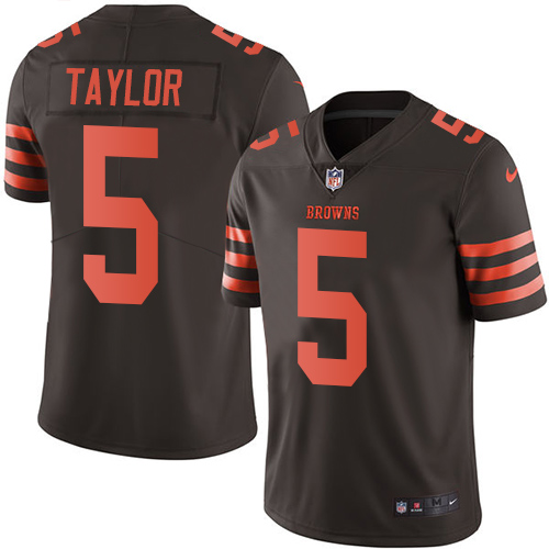 Nike Browns #5 Tyrod Taylor Brown Youth Stitched NFL Limited Rush Jersey - Click Image to Close